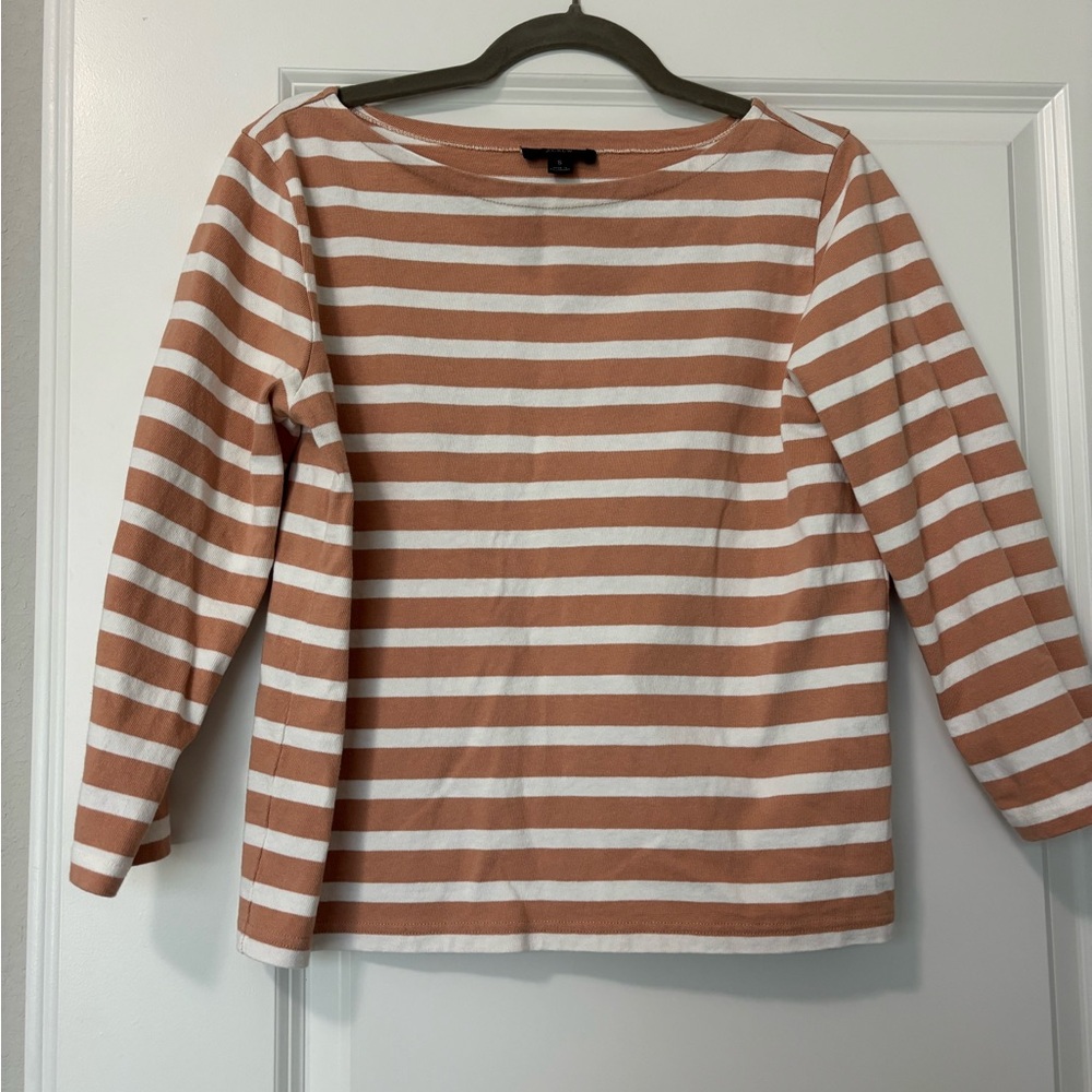 J. Crew Relaxed 3/4 Sleeve Boatneck Stripe T-Shirt Size‎ S